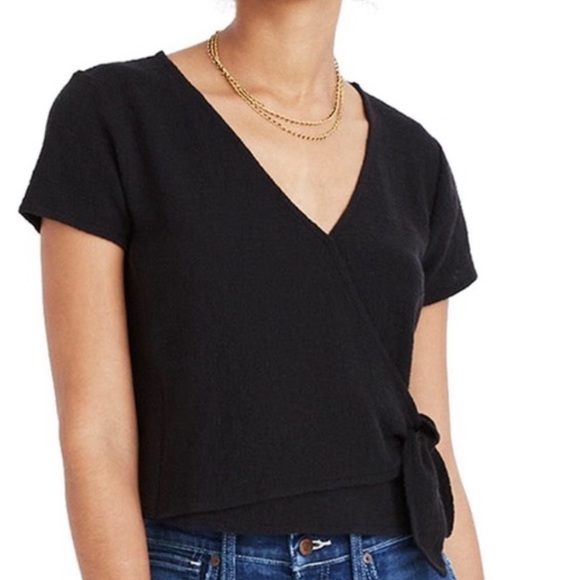 Madewell Wrap Crop Top - Picture 1 of 3